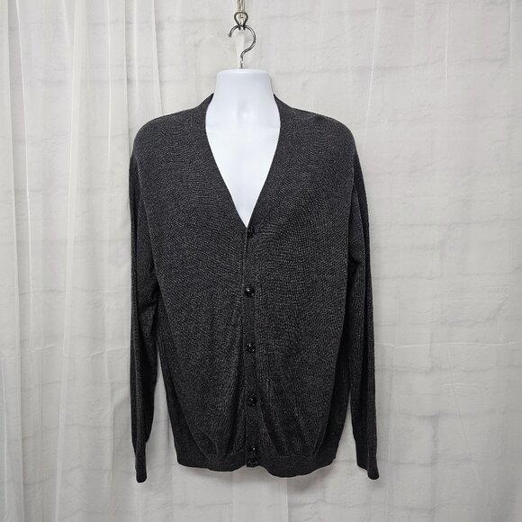 Turnbury Gray Wool Cardigan Classic Preppy Grandpa XLT - Picture 1 of 10